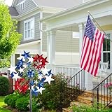 Venniy Outdoor Wind Spinner - Patriotic Metal Garden Spinners- Wind Sculptures July 4th Decorations for Garden, Yard 54 * 12.8 Inch