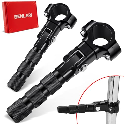 Benlari CNC Highway Pegs Motorcycle Foot Pegs 1in 1-1/4in 25mm 32mm Fit for Harley Davidson for BMW for Honda for Suzuki for Kawasaki Engine Guards Crash Bars Black