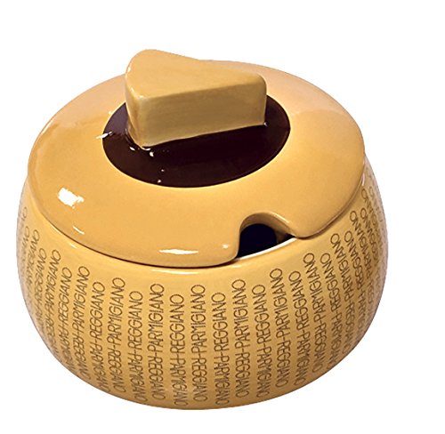 Parmigiano - Reggiano- Pottery Cheese Container with small spoon