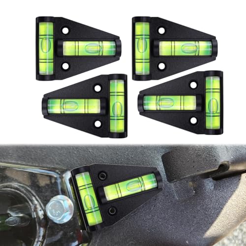 CHRYMUM 4PCS Magnetic RV Levelers, RV T Level with Screws Mounting and Magnetism Dual-use, RV Parts Accessories Exterior Leveling Stablilization Levelers for RVs, Camper, Travel Trailer, Camera