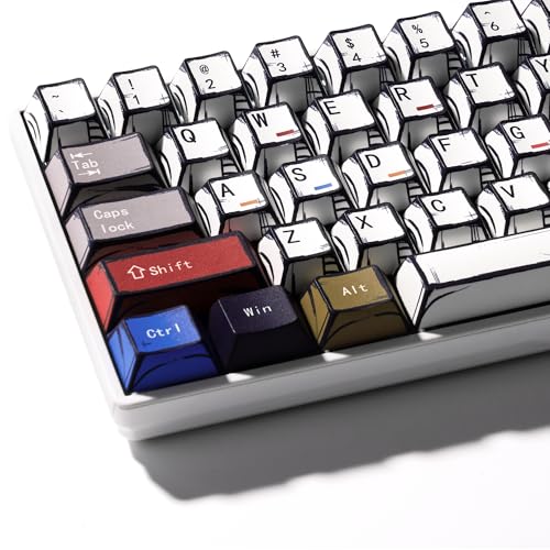 GMKWTL XVX Retro PBT Keycaps, Cherry Profile Keycap Set, Dye Sublimation Graffiti Keyboard Keycaps Suitable for 60% 65% 75% 80% 100% MX Switches Mechanical Keyboard