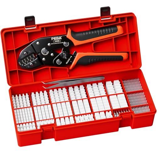 PEBA Crimping Tool Kit, 22 Types JST-SH 1.0mm/GH 1.25mm/ZH1.5mm Connector, Wire Cutting Crimp Pliers 32-22 AWG for 1.0 mm-2.0 mm Pitch Pin Terminal | Ratchet Micro Connector Pin Crimper JST Connectors