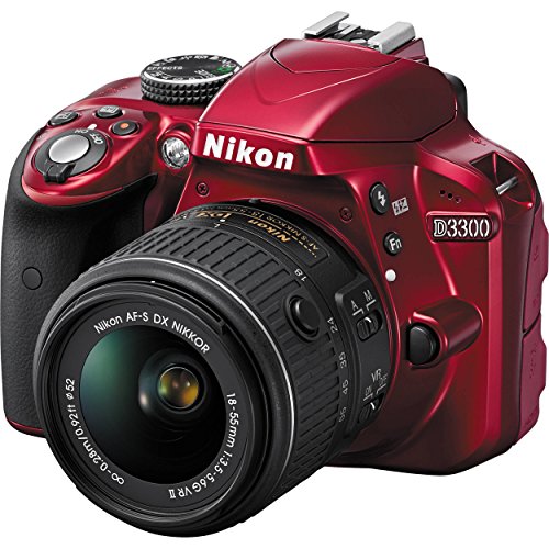 Nikon D3300 24.2 MP CMOS Digital SLR with Auto Focus-S DX NIKKOR 18-55mm f/3.5-5.6G VR II Zoom Lens (Red)