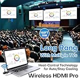 Wireless HDMI PRO- Transmitter and Two Receiver, Portable Multi-TVs Extender Kit, Plug and Play, Heat-Control, 5.8G/2.4G @60Hz 165FT/50M, Wirelessly Stream Video from Laptop to Multiple HDTVs/Monitors