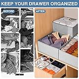 Criusia Drawer Organizer for Clothing, 12 Pack Sock Underwear Drawer Organizer Bins, Foldable Fabric Closet Organizers and Storage, Dresser Drawer Dividers for Baby Clothes, Bra, Scarves, Belt, Tie