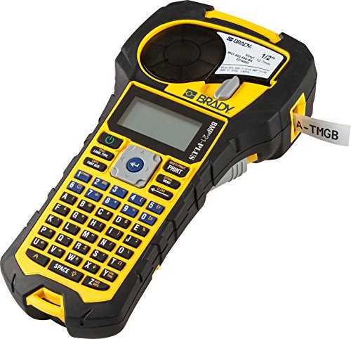 Brady Handheld Color Label Printer with Keyboard, Multi Line Print, 6 to 40, 6 Font Sizes, 203 Dpi - Yellow Black, 9.5 x 4.5 x 2.5, Tape Cartridge Included, 2 Year Warranty, Alphanumeric Thermal