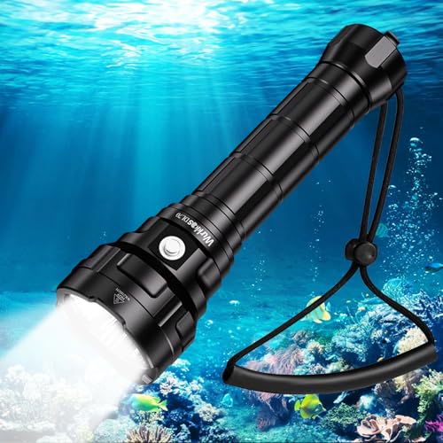 Wurrkos DL70 Dive Light,13000 Lumen Super Bright Scuba Diving Light with 4pcs Led Dive Lights,IPX8 Waterproof Dive Torch Underwater 328ft,4 Mode Night Dive Flashlight for Submarine Deep Sea Cave