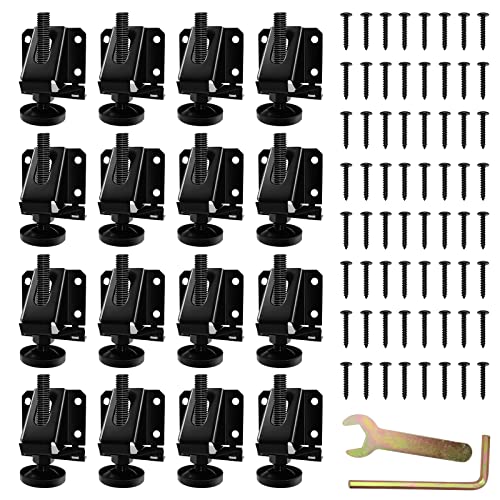 LOSCHEN 16 PCS Heavy Duty Adjustable Leveling Feet for Furniture,Hexagon Nuts Lock Furniture Legs Levelers,for Table, Cabinets, Workbench,Shelving Units and More