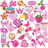 DTOFOOT 36 PCS Pink Preppy Enamel Pins Bulk Preppy Lapel Badges for Women Girls Pink Western Cowgirl DIY Brooch Pins for Clothes Bags Backpack Jewelry Hat Jacket Decoration