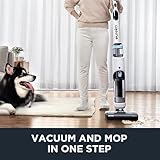 Eureka NEW500 Cordless Wet Dry Vacuum Cleaner and Mop for Multi-Surface, Lightweight Hardwood Floors Cleaner with Self-Cleaning System, Voice prompts and Smart Dirt Detecting.