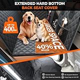 Hard Bottom Hold 400lbs Dog Car Seat Cover for Back Seat, 7 Layer Material Sturdy Waterproof Back Seat Extender for Dogs Increase Space 40%, Thickened Comfortable Dog Car Seat Cover for Car SUV