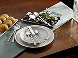 Mikasa Harmony 45-piece silverware set, 18/10 stainless steel cutlery set for 8, includes 5-piece serving utensils set