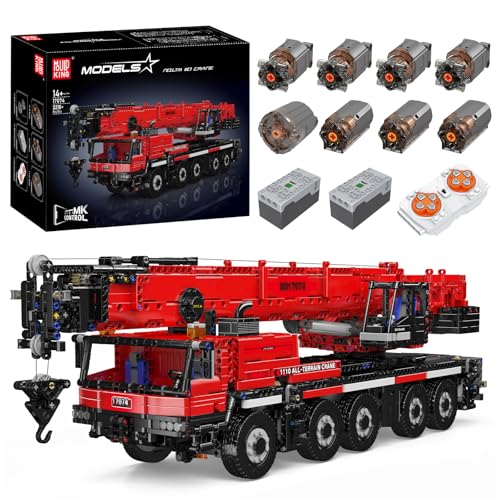 Mould King 17074 Mobile Construction Crane Toy Set, APP/Remote Control Mobile Crane Building Block with Motors, Collectable Engineering Truck Model Toys for Kids (3218PCS)