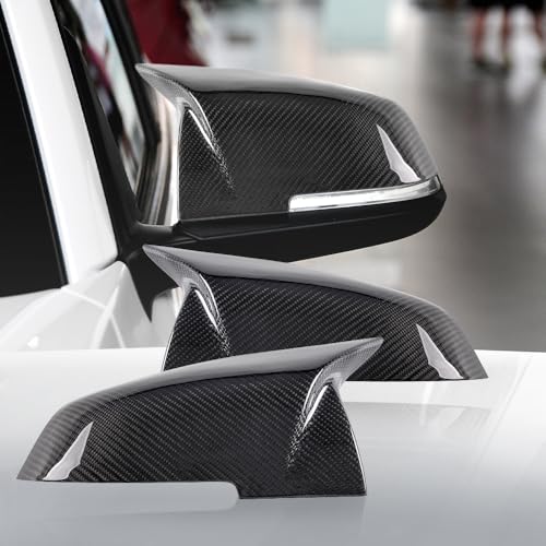 Real Carbon Fiber Mirror Caps for BMW F20 F22 F23 F30 F31 F32 F33 F36 F87 M2 X1 Accessories, Replacement Rearview Side Mirror Covers Caps, Car Accessories Decorative, 1pair(Left-Right) (for BMW)