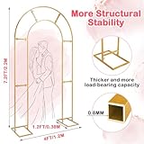 GRENTY Open Arch Backdrop Stand,7.2 FT Metal Double Arch Backdrop Frame U Shaped Wedding Arches for Wedding Ceremony, Baby Shower, Birthday Party, Graduation Party, Photo Backdrops (Gold)