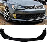 Universal Compatible For Volkswagen Jetta MK6 MK7 GLI Front Bumper Lip Spoiler Splitter Deflector Body Kit Guards Cover Car Accessories(Black)