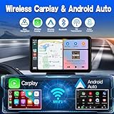 Wireless Carplay Screen for Car 7" HD Portable Car Stereo Touchscreen with Apple CarPlay and Android Auto with Mirror Link/Backup Camera/Bluetooth/GPS Navigation/AUX for All Vehicles