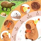 EASELR 12’‘ Happy Birthday Capybara Plush, Cute Capybara Stuffed Animal Soft Capybara Plushies Toy Birthday Capybara Doll Pillow Birthday for Kids