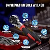 CMTOOL Adjustable Ratchet Wrench Kit for 6-22mm Screw, Portable Adjustable Ratcheting Wrench Set with Non-slip Handle, Automotive and Household Tool Perfect for Car Enthusiasts and DIY Home Repairs