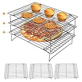 Cooling Rack, 3 Stackable Tall Cooling Racks Stainless Steel No Stick Cooking Grill Tray for Biscuit Cake Bread, Oven and Dishwasher