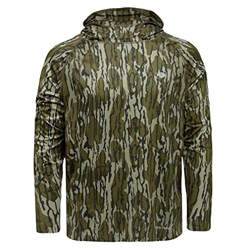 Mossy Oak Standard Mens Camo Hoodie Lightweight Hunting Shirts, Original Bottomland, X-Large