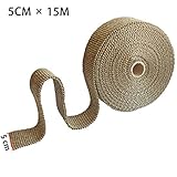 LEDAUT 2 Roll 2" x 50' Titanium Exhaust Heat Wrap Roll for Motorcycle Fiberglass Heat Shield Tape with Stainless Ties