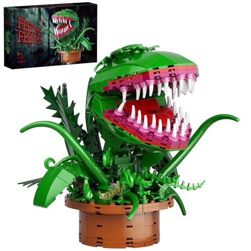 Audrey II Building Block Kit, Cannibal Flower Building Blocks Toys Compatible for Lego,Little Shop of Horrors Cannibal with Openable Mouth Gift for Tv fants Birthday Christmas Halloween(344pcs)