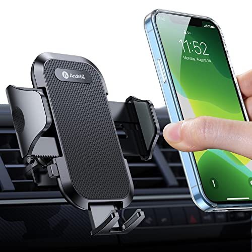 andobil 2025 Upgraded Car Phone Holder Mount for Vent, Military Sturdy Metal Clip Air Vent Phone Holder for Your Car Easy Used Cell Phone Car Mount for iPhone 16 15 14 13 12 Pro Max Samsung S24 S23