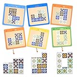 Wooden Matching Game Puzzle 4.0 Games, Pattern Block Match Puzzles Building Cubes with Bell for Kids and Adults Toys Board Games for Family Night