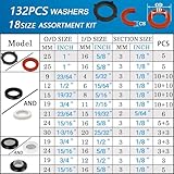 ZDBB 1000 Pcs 18 Size O Ring Kit+18 Size Rubber Washers Assortment Kit for Plumbing Faucet Water Pipe Garden Hose Washers Shower Heads Gasket Repair and Air or Gas Connections