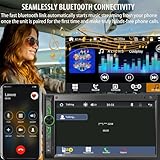 Double Din Car Stereo with Bluetooth: 7inch HD Car Multimedia Receiver – Car Audio MP5 Player | LCD Capacitive Touchscreen | Phonelink | Backup Camera | USB/SD/AUX Input | AM FM Car Radio | SWC