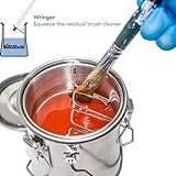 CUGEBANNA Paint Brush Washer,Airtight Stainless Steel Brush Cleaner for Oil Painting Acrylic,Brush Washer with Cleaning Beads and Wringer