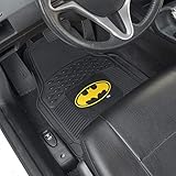 BDK Warner Bros DC Comics Batman Heavy Duty Rubber Floor Mats 3pc Set Car Accessories - No-Slip Grip, All Weather Protection, Trimmable, 2 Front Car Mats 27” x 18” & 1 Rear Liner 18” x 58”