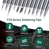 HANGLIFE T18 Soldering Iron Tips with Tip Holder for Hakko FX-888D FX-888 FX8801 FX-600, and More Soldering Stations/Guns - Replacement Solder Tips for Welding Equipment & Accessories (12 pcs)