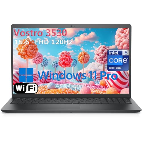 Dell 15.6" 3530 Laptop Computer for Home & Business Student, Intel 10-Core i5-1334U (Beat i7-1250U), 32GB RAM, 1TB PCIe SSD, 120Hz FHD Vostro Laptop, WiFi, Bluetooth, Black, Windows 11 Pro, AZ-XUT