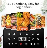 TOKIT Air Fryer, 4.8QT Compact with Online Recipes,10-in-1 Functions for Air Fry,Roast,Reheat,Dehydrate,Bake,Broil & More,360°Air Crispy Tech with 450℉ Max Temp,Nonstick Basket Dishwasher Safe