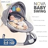 Jool Baby Nova Swing for Newborns - Electric Motorized Infant Swing, Bluetooth Music, 10 Preset Melodies, Remote (Updated Model, Gray)