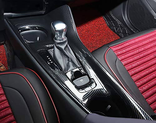 Kadore Interior Gear Shift Panel Trim Frame Cover for Toyota C-HR CHR 2018 2019 2020 2021 2022 2023 Carbon Fiber Style Left Hand Drive