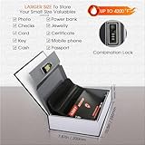 Diversion Book Safe with 4200°F Fireproof Money Bag and Combination Lock, 10.5" x 7.9" x 2.5" Fake Book Hidden Storage Safe, Hollow Secret Portable Metal Storage Box for Cash, Valuables - Black