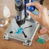 Dremel Drill Press Rotary Tool Workstation Stand with Wrench - Mini Portable Press & Tool Holder - 2 Inch Depth- Ideal for Drilling Perpendicular and Angled Holes - 220-01