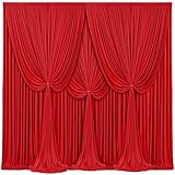 20ft x 15ft Red Wrinkle Free Backdrop Curtains for Wedding Party Backdrops Curtain Drapes Fabric Decorations Photo Back Drop Cloth for Baby Shower Photography Stage Reception