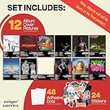 unique america 12 Pcs|Posters, Album Cover Posters, Travis Scott Music Posters, Album Covers For Wall Decor, Travis Scott Poster 12x16” Total 12 Travis Scott Album & 25 Stickers Black Design Unframed