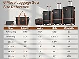 Joyway Luggage Set 3 Piece Suitcase Sets with Spinner Wheel,Hardside Expandable Travel Laggage with TSA Lock (13/20/24/28 Black brown