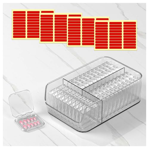 30 Pcs Press On Nail Storage Box Container False Nail Organizer Acrylic Display Case Packaging Box with a Large Stackable All-In-One Box and 120 Pcs Double Sided Adhesive Nail Display Tape