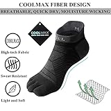 VWELL Toe Socks for Men/Women, COOLMAX Five Finger Socks, High Performance Athletic Toe Socks No Show (3Pairs)