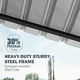 EROMMY 14'x30' RV Carport, Heavy Duty Car-Port with Reinforced Metal Frame, Weather-Resistant Galvanized Steel Roof Shelters, Outdoor Car-Shed for RV, 2 Vehicles, Truck, Boat and SUV, Gray