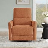 CHITA Power Recliner Chair Swivel Glider, FSC Certified Fabric Living Room Nursery Reclining Sofa Chair with Lumbar Support,Terracotta