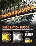 NOVSIGHT 4 Inch LED Pods - X Series Off Road Driving Light with Yellow DRL, Super Bright Pod Lights Drive Beam with Amber Cover, Off-road Fog Lights for Trucks Jeep Ford UTV ATV, 2-Year Warranty, Pair