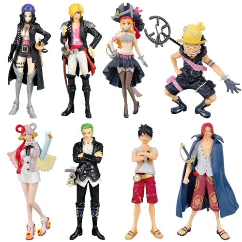 Laystbz Monkey D. Luffy Action Figure Set- 8-Piece PVC Heroes Figures Model Toy, Collectible Model Toy Statues, Gifts for Kids and Animation Fans