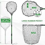 Telescoping Aluminum Alloy Fishing Net - Adjustable Length and Rubber net, 32-52.7 Inches, Maximum Load 20 Pounds